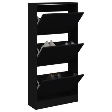 Shoe Cabinet Black 60x21x125.5 cm - Stylish Storage Solution