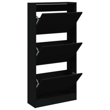 Shoe Cabinet Black 60x21x125.5 cm - Stylish Storage Solution