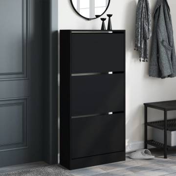 Shoe Cabinet Black 60x21x125.5 cm - Stylish Storage Solution