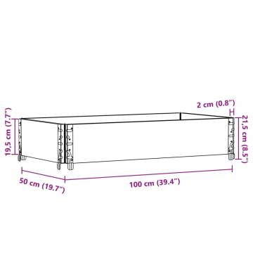 Pallet Collar Brown 100x50 cm Solid Pine - Secure & Stackable