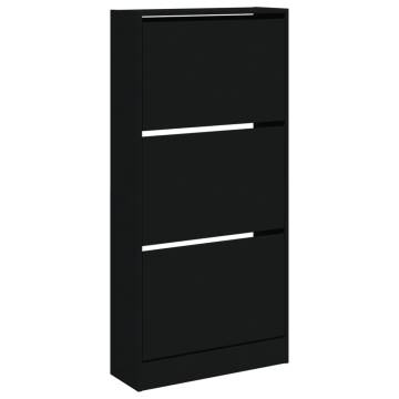 Shoe Cabinet Black 60x21x125.5 cm - Stylish Storage Solution