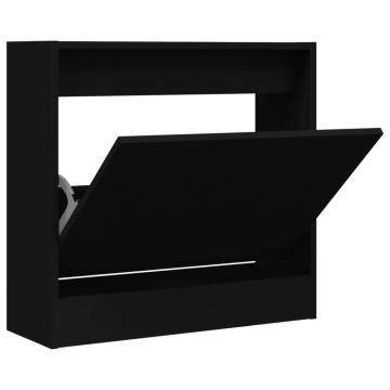 Shoe Cabinet Black 60x21x57 cm - Organised Storage Solution