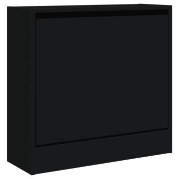 Shoe Cabinet Black 60x21x57 cm - Organised Storage Solution