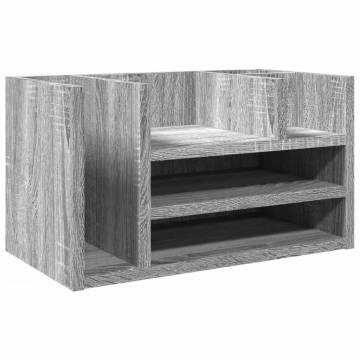 Desk Organiser Grey Sonoma - Durable Engineered Wood | Hipomarket