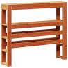 Bed Frame with Headboard Wax Brown - Solid Pine Wood 75x190 cm