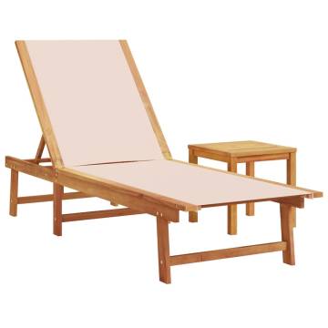 Classic Sun Loungers Set with Table - Acacia & Textilene