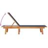 Blue Sun Lounger with Table | Solid Acacia Wood & Textilene