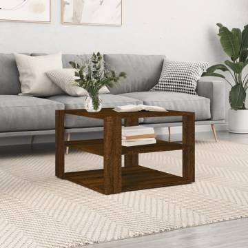 Stylish Brown Oak Coffee Table - 59.5x59.5x40 cm