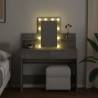 Stylish Dressing Table with LED - Concrete Grey 100x40 cm