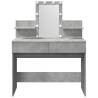 Stylish Dressing Table with LED - Concrete Grey 100x40 cm