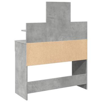 Stylish Dressing Table with LED - Concrete Grey 100x40 cm