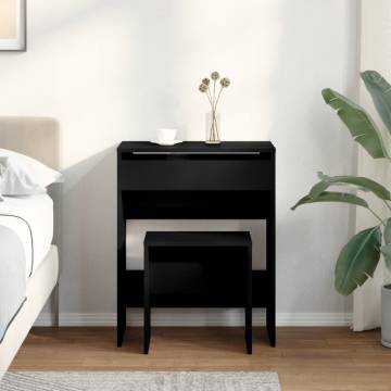 Dressing Table and Stool Black - 60x40x113.5 cm | HipoMarket