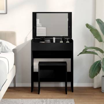 Dressing Table and Stool Black - 60x40x113.5 cm | HipoMarket