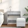 Dressing Table with Mirror in Concrete Grey - 73x46.5x120 cm