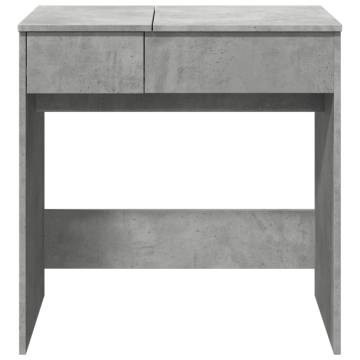 Dressing Table with Mirror in Concrete Grey - 73x46.5x120 cm