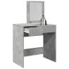 Dressing Table with Mirror in Concrete Grey - 73x46.5x120 cm