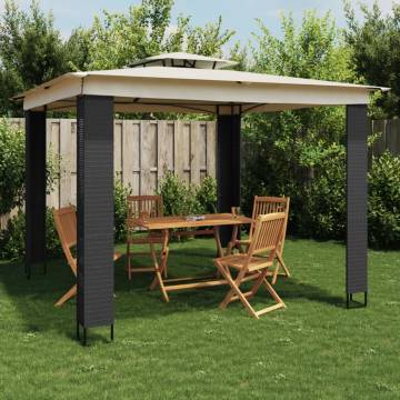 Cream Gazebo with Double Roof - 2.94x2.94m Steel Structure