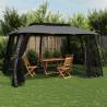  Gazebo with Double Roof and Mesh Walls Anthracite 3.93x2.93 m Steel Colour anthracite Size 3.93 x 2.93 m Quantity in Package 1 