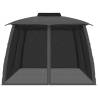 Gazebo with Double Roof & Mesh Walls - Anthracite 3.93x2.93m