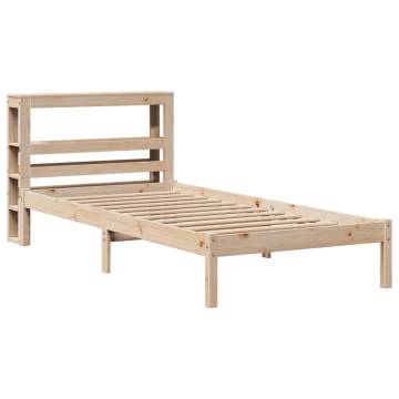 Solid Wood Bed Frame with Headboard 100x200 cm | Hipo Market