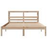 King Size Bed Frame with Headboard - Solid Pine Wood | HipoMarket