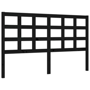 Bed Frame with Headboard Black - 160x200 cm Solid Wood