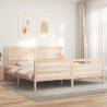 Bed Frame with Headboard 200x200 cm Solid Wood Colour natural Size 200 x 200 cm 