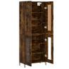 Stylish Highboard in Smoked Oak - 69.5x34x180 cm