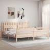 Solid Wood Bed Frame with Headboard 200x200 cm | HipoMarket