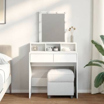 Stylish LED Dressing Table in White - 80x41x144.5 cm