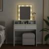 Stylish LED Dressing Table in White - 80x41x144.5 cm