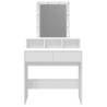 Stylish LED Dressing Table in White - 80x41x144.5 cm