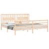 Solid Wood Bed Frame with Headboard 200x200 cm | HipoMarket