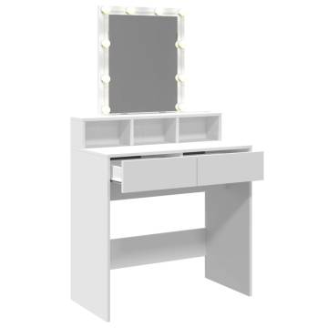 Stylish LED Dressing Table in White - 80x41x144.5 cm