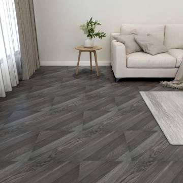 Self-adhesive PVC Flooring Planks - 55 pcs, 5.11 m², Grey Striped