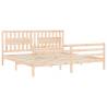 Solid Wood Bed Frame with Headboard 200x200 cm | HipoMarket