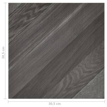 Self-adhesive PVC Flooring Planks - 55 pcs, 5.11 m², Grey Striped