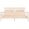 Solid Wood Bed Frame with Headboard 200x200 cm | HipoMarket