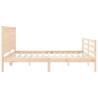 Solid Wood Bed Frame with Headboard 200x200 cm | HipoMarket