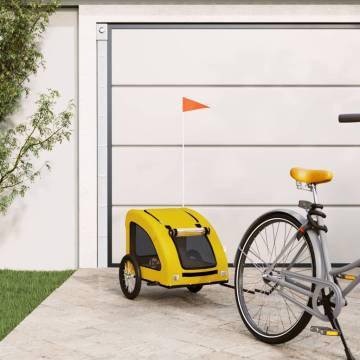 Durable Yellow Pet Bike Trailer - Oxford Fabric & Iron