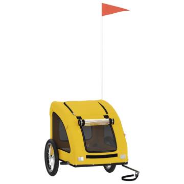 Durable Yellow Pet Bike Trailer - Oxford Fabric & Iron