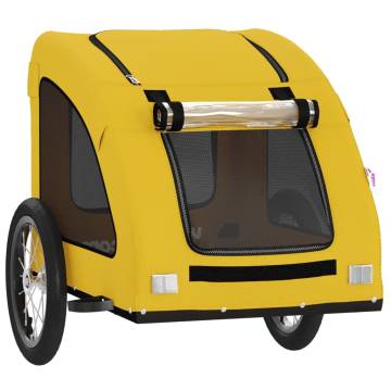 Durable Yellow Pet Bike Trailer - Oxford Fabric & Iron