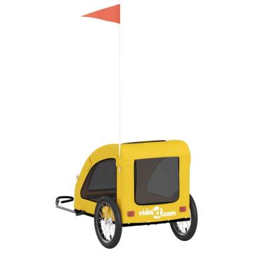 Durable Yellow Pet Bike Trailer - Oxford Fabric & Iron