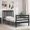  Bed Frame with Headboard Black Single Solid Wood Colour black Size 90 x 190 cm 