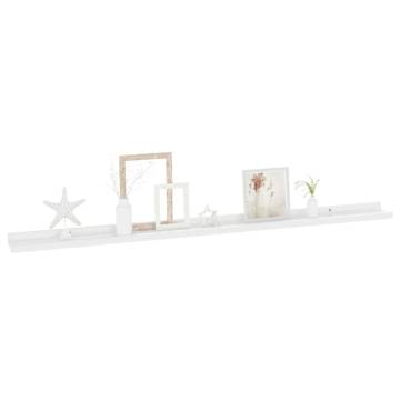 Stylish High Gloss White Wall Shelves - Set of 2