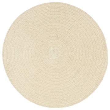 Natural Cotton Placemats - 6 pcs Round 38 cm | HipoMarket