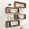 Wall Cube Shelves 4 pcs Smoked Oak 60x15x23 cm Engineered Wood Colour smoked oak Quantity in Package 4 Number of Pieces 1 