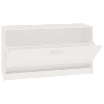 Stylish High Gloss White Shoe Bench - 80x24x45 cm