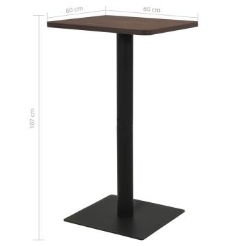 Elegant Bistro Table Dark Ash 60x60x107 cm | Hipo Market