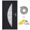 Front Door Anthracite 108x200 cm PVC - Secure & Elegant Design